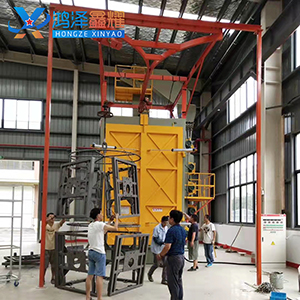 山东吊钩式抛丸机安装案例
